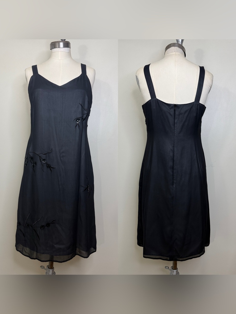 100% SILK DEBBIE SHUCHAT MINI DRESS IN ICE BLUE/SHEER BLACK